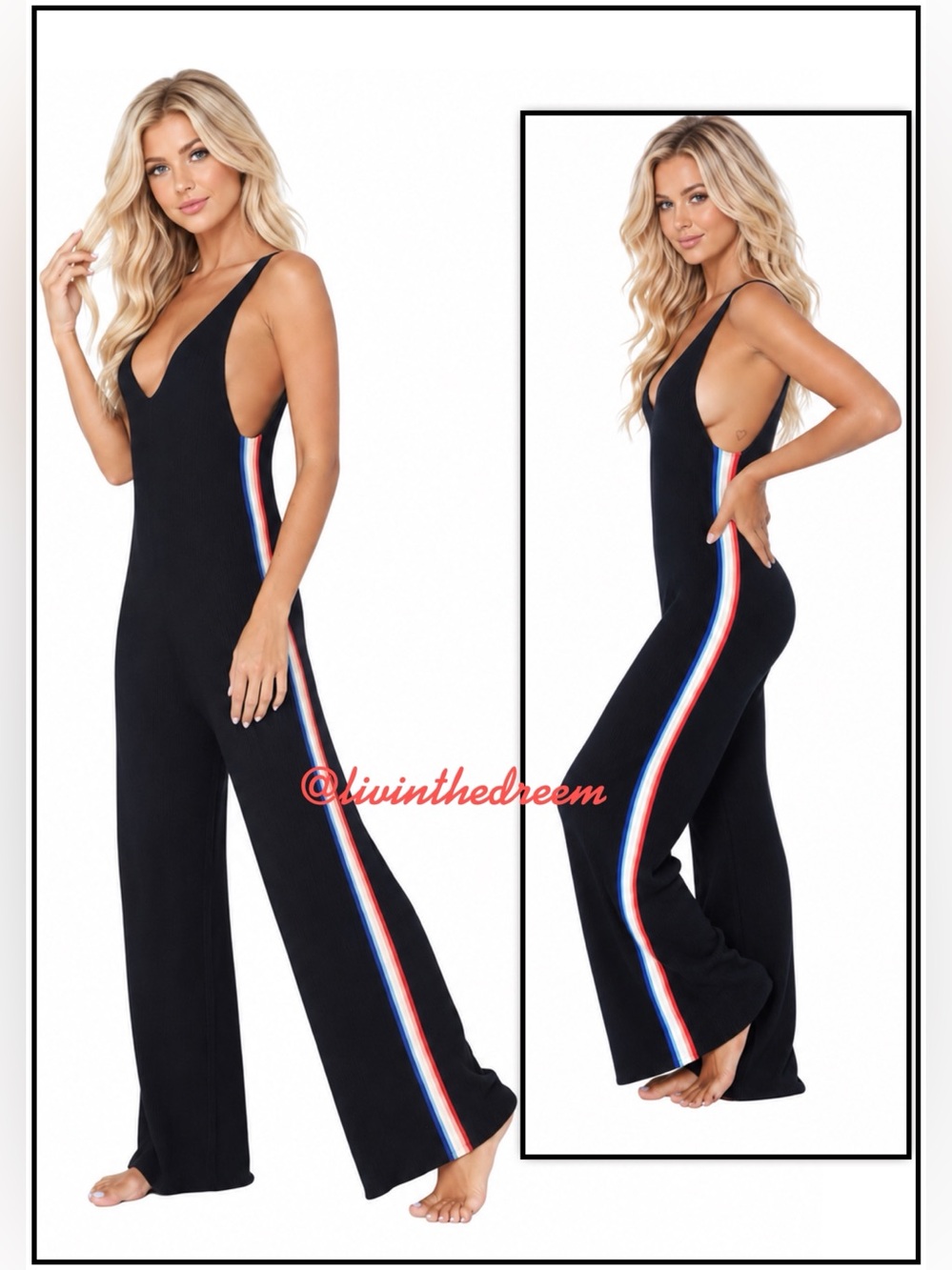 2019 BLACK SPIRITUAL GANGSTER MADELEINE THOMPSON X SG RAINBOW KNIT ROMPER